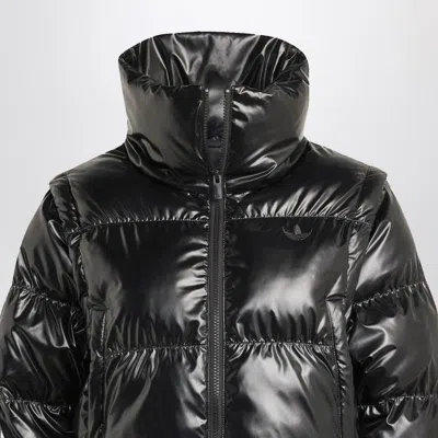 Adidas Originals Shiny Black Convertible Cropped Puffer Jacket