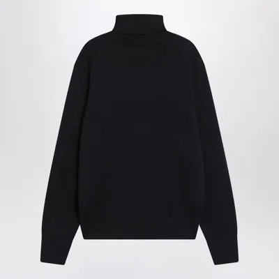 Ami Alexandre Mattiussi Ami Paris Ami De Coeur Midnight Blue Turtleneck In Black