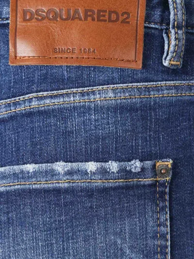 Dsquared2 Classic Five-pocket Jeans With Subtle Fading And Distressing In Blue