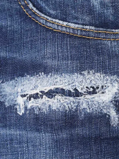 Dsquared2 Classic Five-pocket Jeans With Subtle Fading And Distressing In Blue