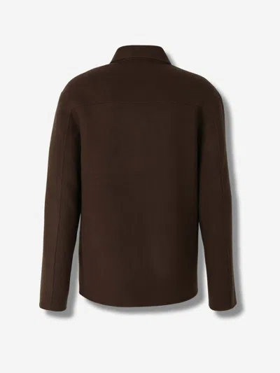 Officine Generale Button-fastening Patch-pocket Jacket In Brown