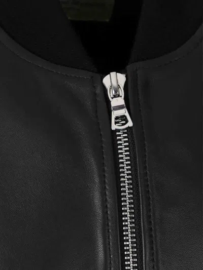 Officine Generale Christo Leather Bomber Jacket In Black