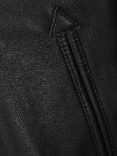 Officine Generale Christo Leather Bomber Jacket In Black