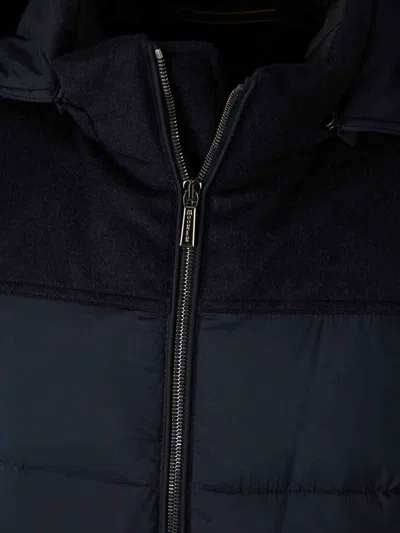 Moorer Allori Quilted Knitted-sleeve Jacket In Blue