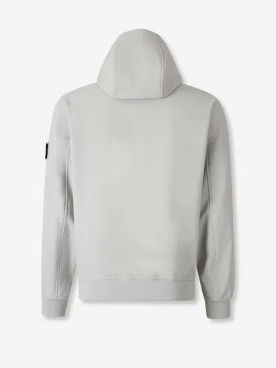 Stone Island Compass Hooded Jacket In Gray