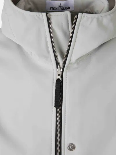 Stone Island Compass Hooded Jacket In Gray