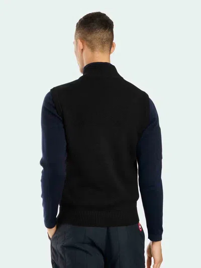 Canada Goose Ribbed Collar Sleeveless Quilted Jacket In Blue