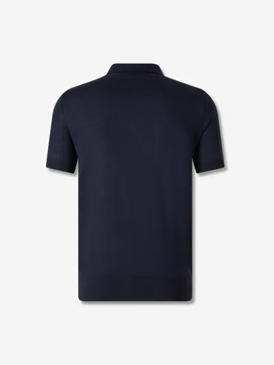 Dsquared2 Dsquared Dark Blue Wool Polo Shirt In Blue