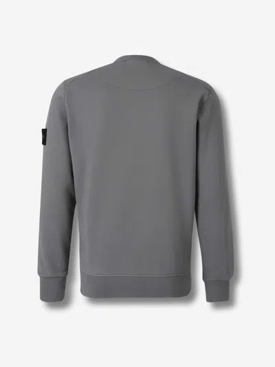 Stone Island Compass Badge Cotton Sweatshirt In Gray