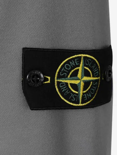 Stone Island Compass Badge Cotton Sweatshirt In Gray