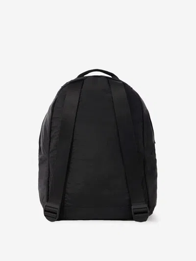 Stone Island Adjustable Strap Logo Backpack With Multiple Pockets In Black