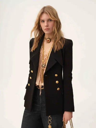 Chloé Double-breasted Wool-blend Jacket In Black