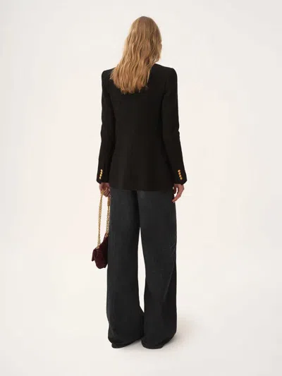 Chloé Double-breasted Wool-blend Jacket In Black