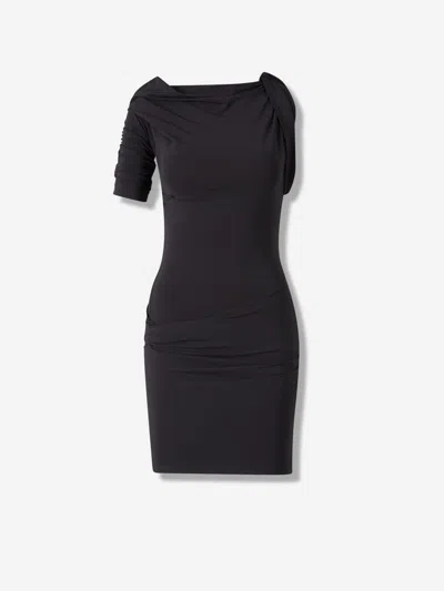 Jacquemus Draped One Shoulder Mini Dress In Black