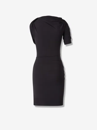 Jacquemus Draped One Shoulder Mini Dress In Black