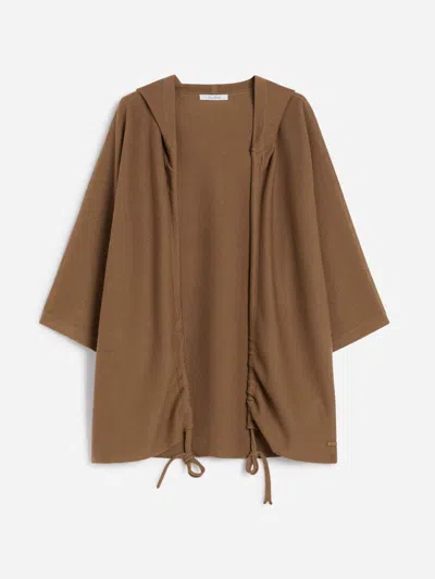 Max Mara Wool Tricot Cardigan In Brown