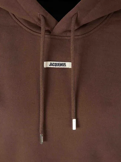 Jacquemus Le Hoodie Gros Grain Hooded Cotton Sweatshirt In Brown