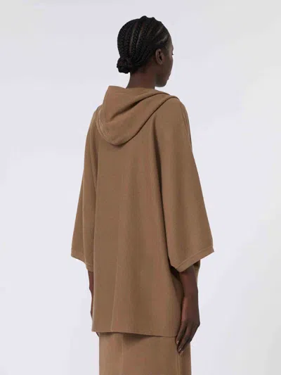 Max Mara Wool Tricot Cardigan In Brown