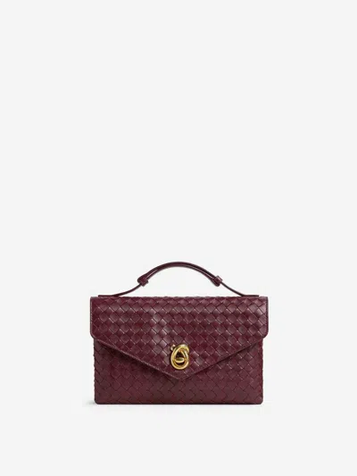 Bottega Veneta Lambskin Knot Lock Top-handle Bag In Red