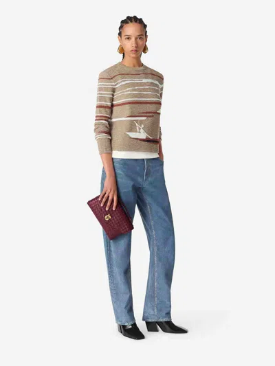 Bottega Veneta Lambskin Knot Lock Top-handle Bag In Red