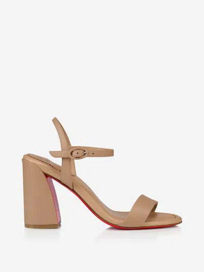 Christian Louboutin Miss Jane 85mm Leather Sandals In Brown