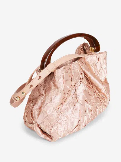 Dries Van Noten Crinkled Design Top Handle Adjustable Strap In Pink