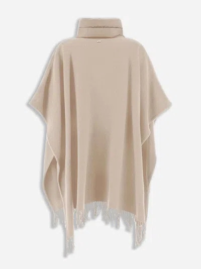 Herno Beige Wool Capes In Neutral