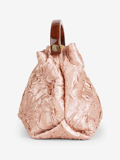 Dries Van Noten Crinkled Design Top Handle Adjustable Strap In Pink