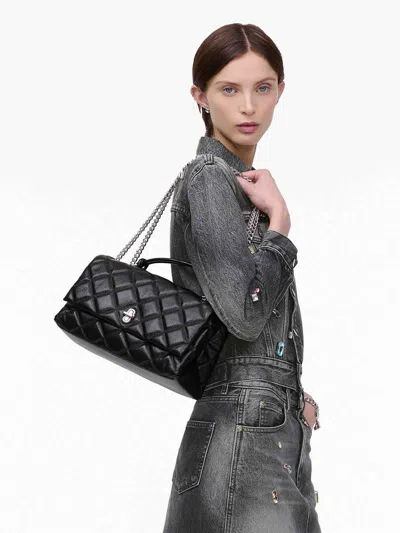Marc Jacobs Medium The Quilted Dual Convertible Shoulder Bag In Black