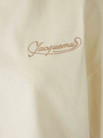 Jacquemus Short Sleeve Crew Neck Top In Neutral