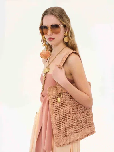 Chloé Summer Banana Shopping Bag In Sand