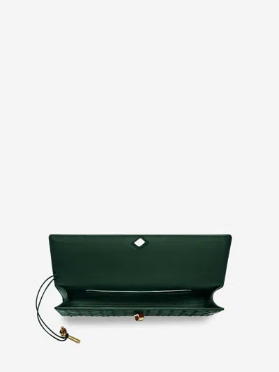 Bottega Veneta Womens Andiamo Leather Clutch Bag Emerald Green-m Bras In Green