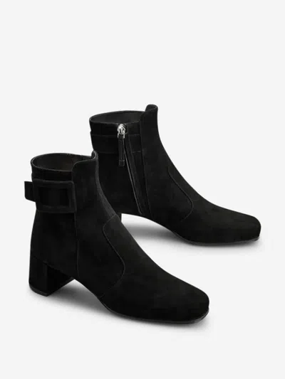 Roger Vivier Trs Vivier Suede Ankle Boots In Black