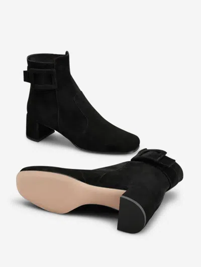 Roger Vivier Trs Vivier Suede Ankle Boots In Black