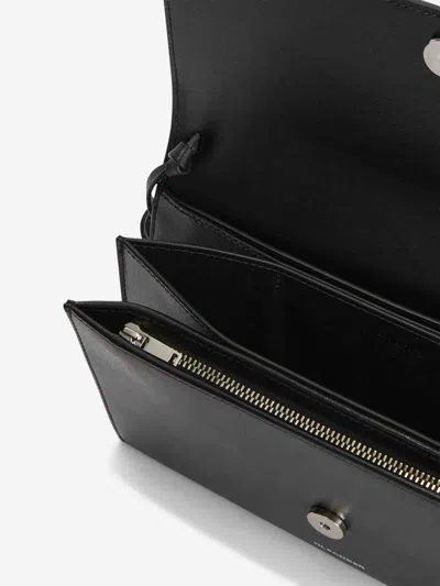 Jil Sander Tasseled Leather Shoulder Bag In Black