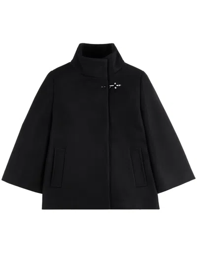 Fay Jacket With Front Pockets And High Collar In Black
