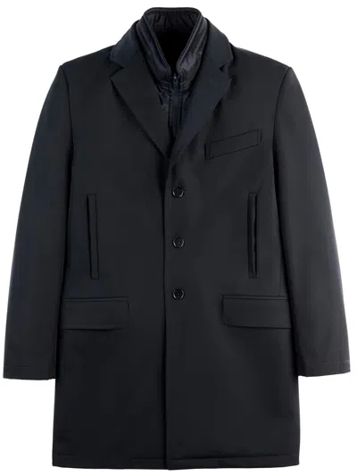 Fay Detachable-gilet Single-breasted Coat In Blue