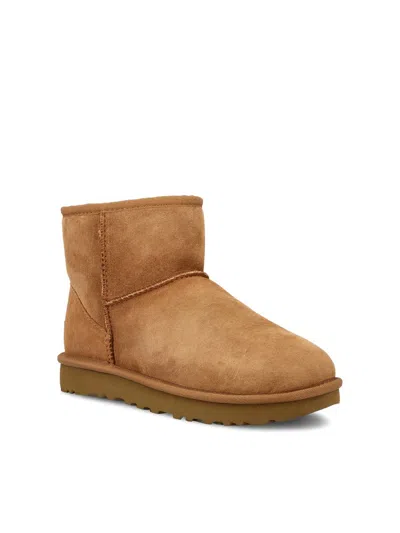 Ugg 10mm Mini Classic Ii Shearling Boots In Brown