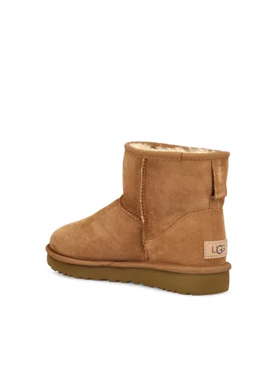 Ugg 10mm Mini Classic Ii Shearling Boots In Brown
