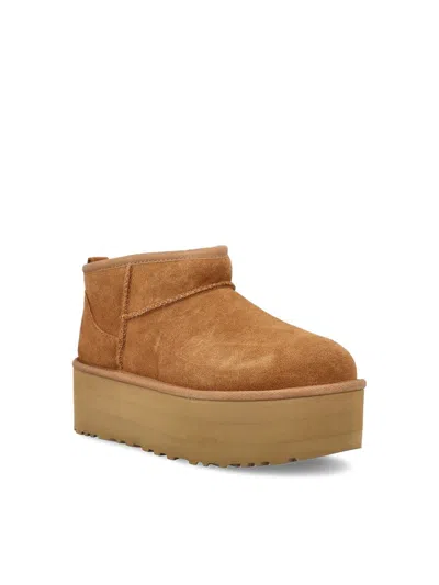 Ugg Classic Ultra Mini 1135092-che Womens 5 Chestnut Suede Platform Boot Gbnc453 In Brown