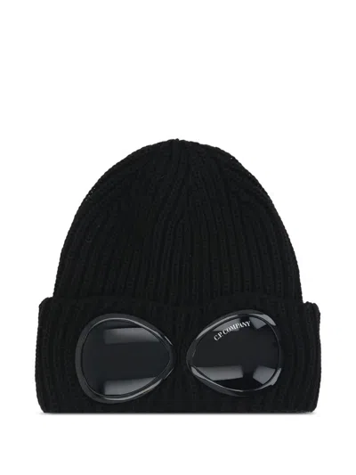 C.p. Company Accessories Knit Cap In Extrafine Merino Wool In Black