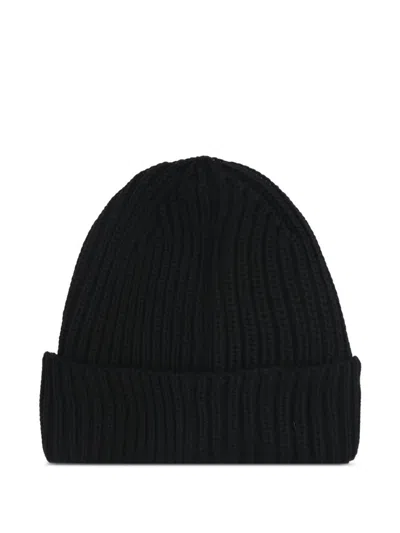 C.p. Company Accessories Knit Cap In Extrafine Merino Wool In Black