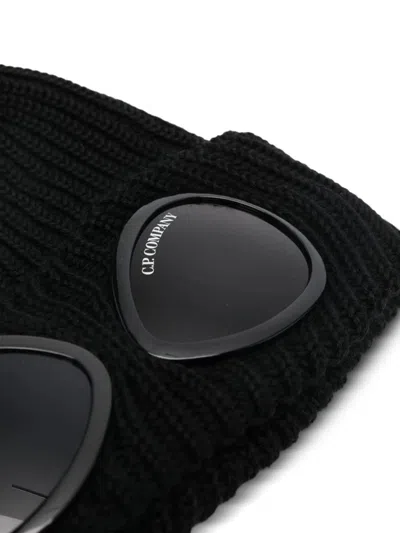 C.p. Company Accessories Knit Cap In Extrafine Merino Wool In Black