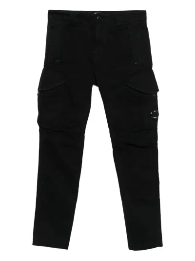C.p. Company Cp Company Cargo Pant In Stretch Satin In Black