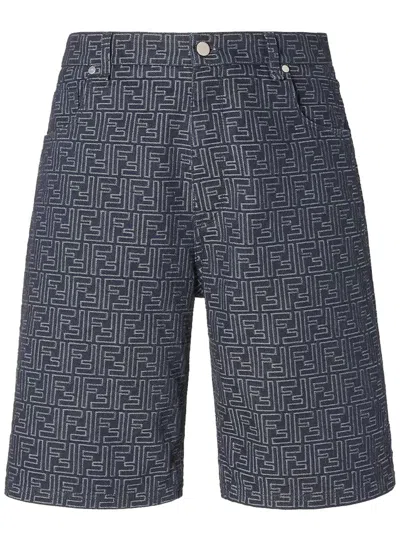 Fendi Short Jeans In Blue