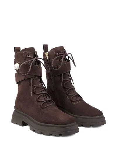 Jimmy Choo Noemi 45 Ankle Chunky Sole Boots In Brown