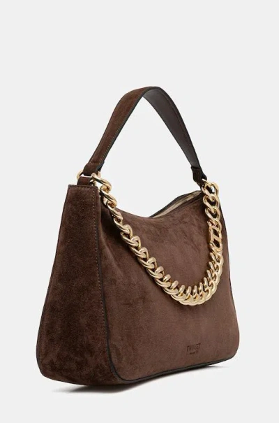 Twinset Chain Strap Shoulder Bag With Structured Shape In Brown