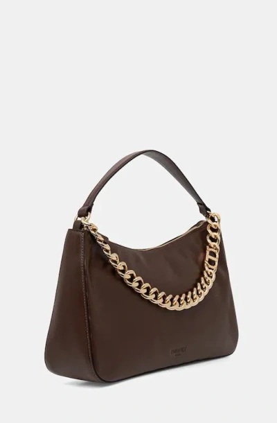 Twinset Medium Liliane Chain-embellished Shoulder Bag In Brown