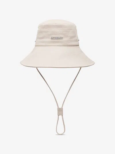 Jacquemus Denim Fisherman Hat In White