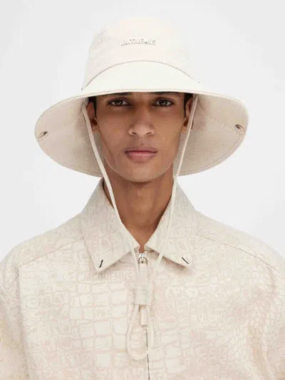 Jacquemus Denim Fisherman Hat In White